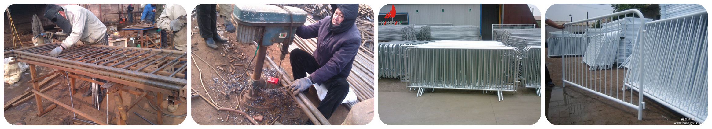 crowd control barrier welding and galvanized processing