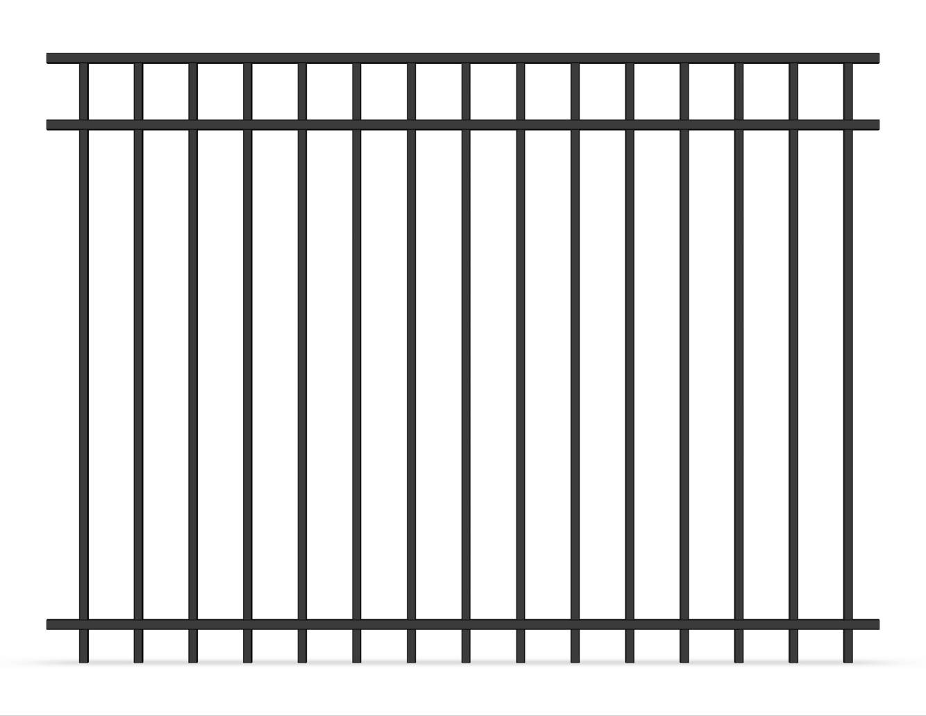 Flat-top classic steel tubular fence drawing