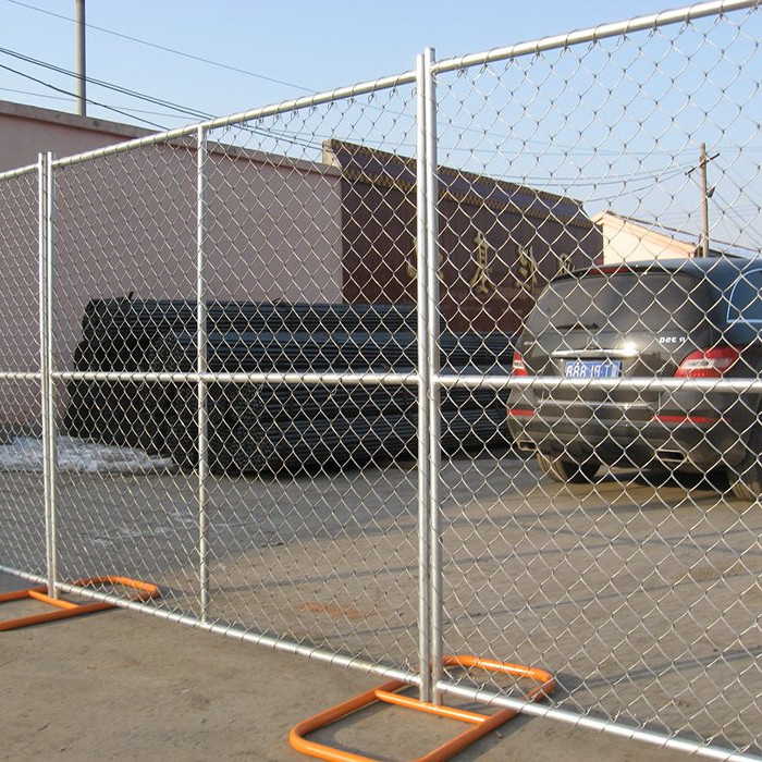 temporary chain link fence with stands installed in our workshop