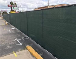 Temporary Chain Link Fence With Privacy Screen, Barbed Wire